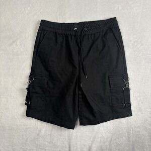 Y2K Hot Topic Jogger Pocket Strap Short Black‎ Goth Emo Vamp Men's Small